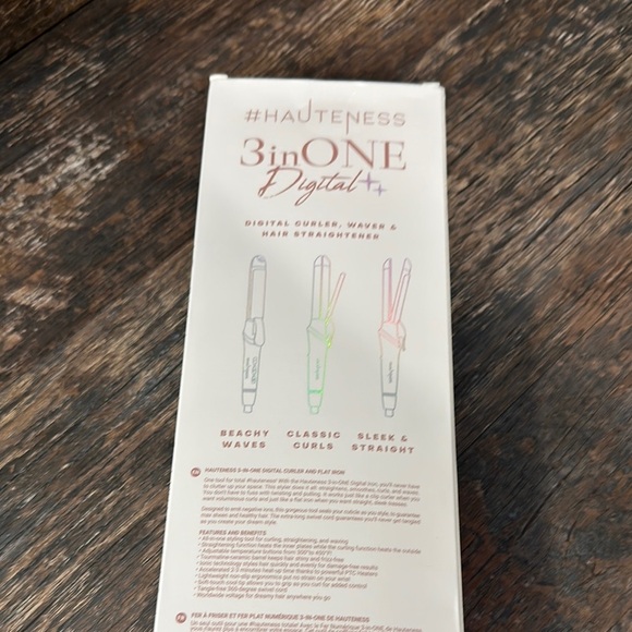 Hauteness 3-in-ONE Digital Curler Waves Straightner Styler - Pearlescent White - Picture 3 of 3